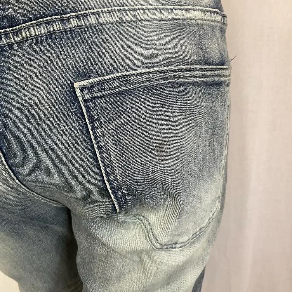 WAIMEA Skinny Fit Ripped Distressed Light Wash Streetwear Jeans 36X32